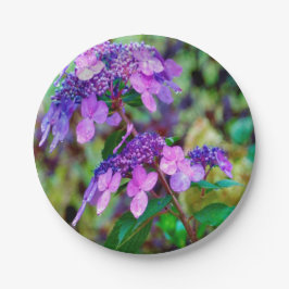 Plato De Papel Flor de hidrangea morada y grita