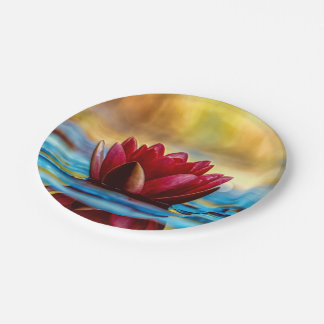 Plato De Papel Flor de Lily Lotus Water