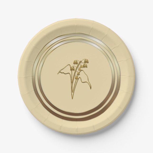 Plato De Papel Flor de lirio de los valles  (Anverso)