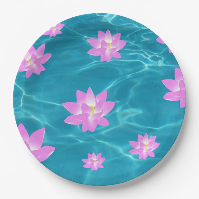 Plato De Papel Flor de Lotus (Anverso)