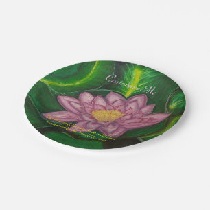 Plato De Papel Flor de Lotus (cojín de lirio)