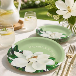Plato de papel Flor de Magnolia