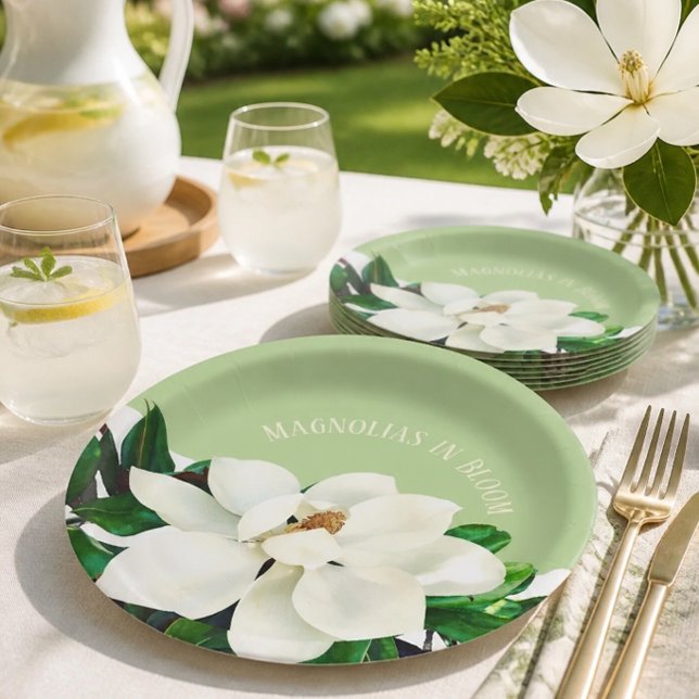 Plato de papel Flor de Magnolia (Subido por el creador)