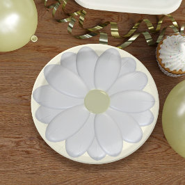 Plato De Papel Flor de margarita blanca en placas de papel picnic