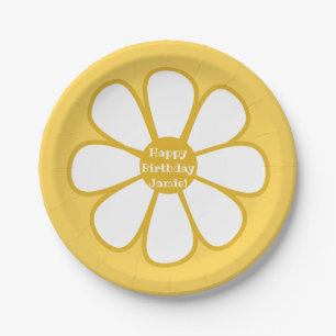 Plato De Papel Flor de margarita retro linda personalizada