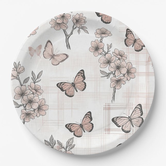 Plato De Papel Flor de Mariposa Elegante (4) (Anverso)
