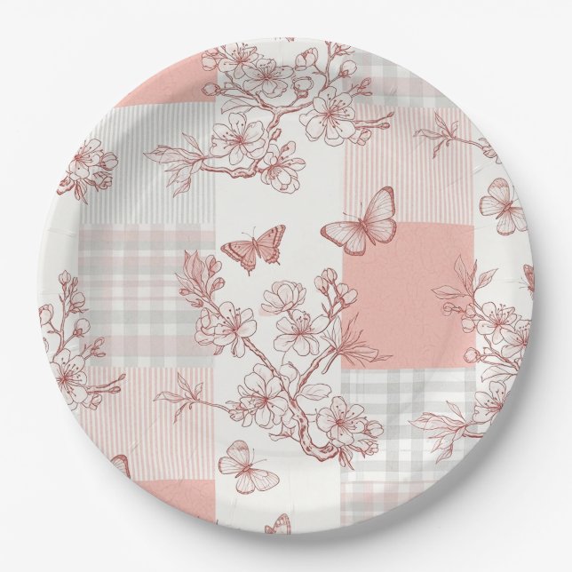 Plato De Papel Flor de Mariposa Elegante (9) (Anverso)