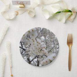 Plato de Papel Flor de Nieve