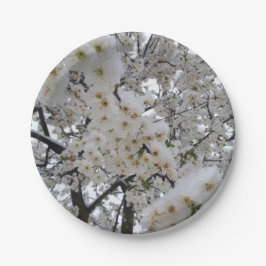 Plato de Papel Flor de Nieve