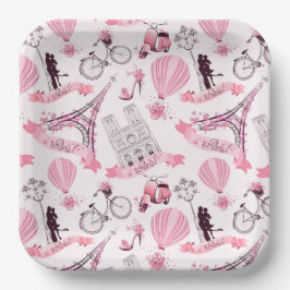 Plato De Papel Flor de París