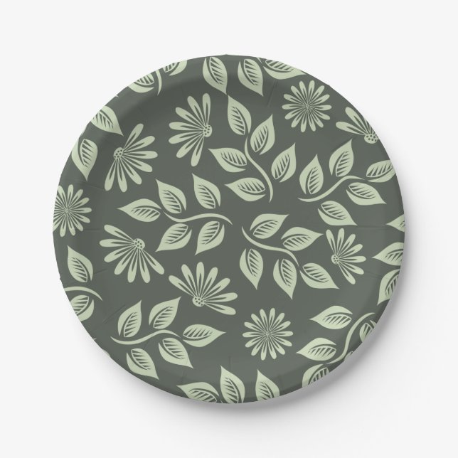 Plato De Papel flor de patrón (Anverso)