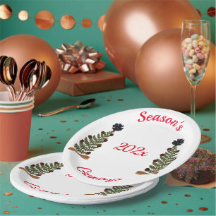 Plato De Papel Flor de prensa seca árbol de navidad