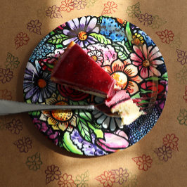 Plato De Papel Flor de primavera de Bouquet floral