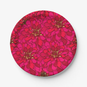 Plato De Papel Flor de Zinnia