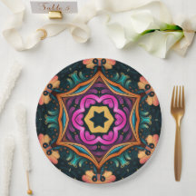 Flor floral rosa paisley 6a4