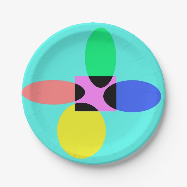 Plato De Papel Flor futurista (Anverso)