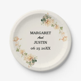 Plato De Papel Flor Lotus de Boda Vintage