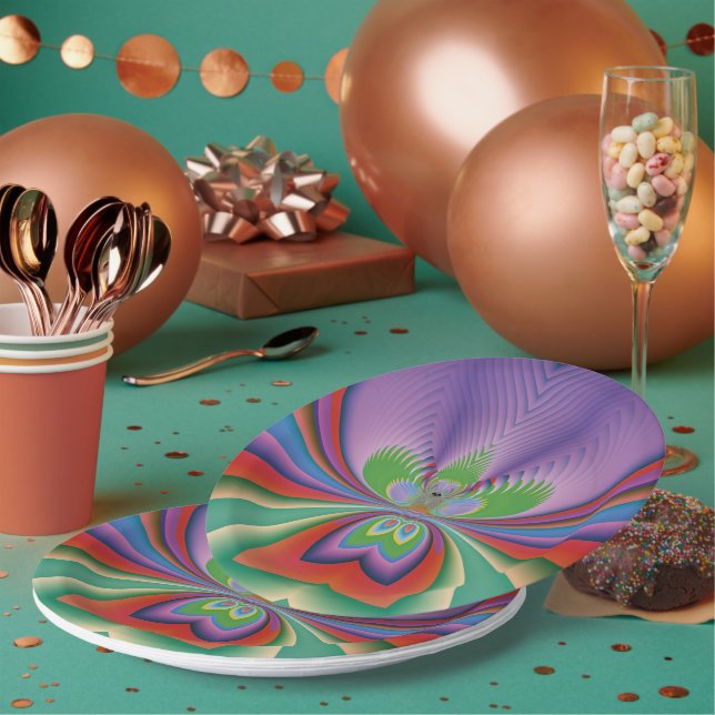 Plato De Papel Flor Morada (Multi)