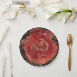 Plato De Papel flor roja