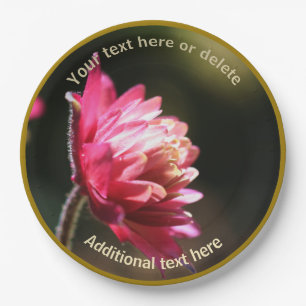 Plato De Papel Flor Roja En Fiesta Personalizado Sunlight