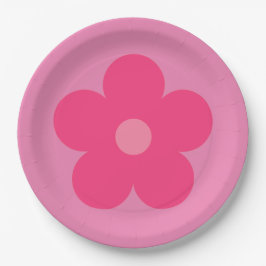Plato De Papel Flor rosa