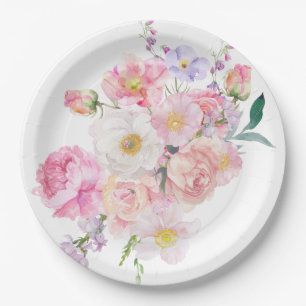 Plato De Papel Flor Rosa Eloise
