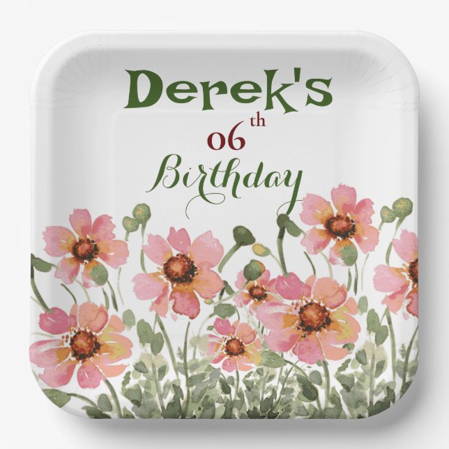 Plato De Papel flor silvestre (Anverso)