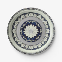 Plato De Papel Flor silvestre azul y blanca Floral Porcelana cerá