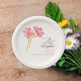 Plato De Papel Flor silvestre bohemia bebé floral Ducha