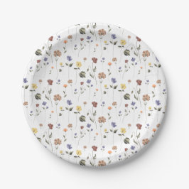 Plato De Papel Flor silvestre Boho Floral |