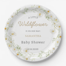 Flor silvestre Boho Floral Baby Shower Paper Plate