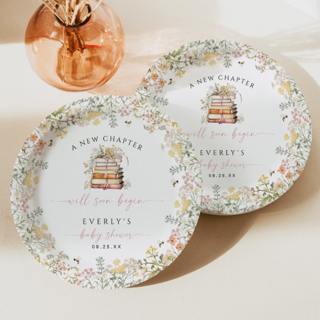 Plato De Papel Flor silvestre Chica de placas de papel Baby Showe (Subido por el creador)