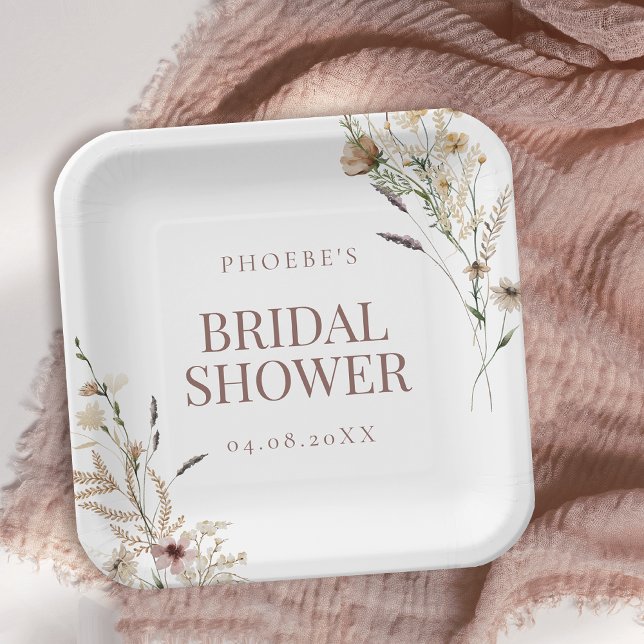 Plato De Papel Flor silvestre de agua bohemia Ducha nupcial (Subido por el creador)