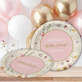 Plato De Papel Flor silvestre de fantasía