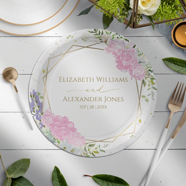 Plato De Papel Flor silvestre de papel de casamiento de primavera (Subido por el creador)