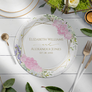 Plato De Papel Flor silvestre de papel de casamiento de primavera