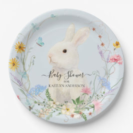 Plato De Papel Flor silvestre Flora acuática Conejo Bee Mariposa