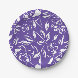Plato De Papel Flor silvestre Violet Baby Shower