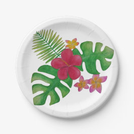 Plato De Papel Flor tropical