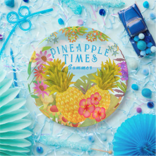 Plato De Papel Flora marina de piña