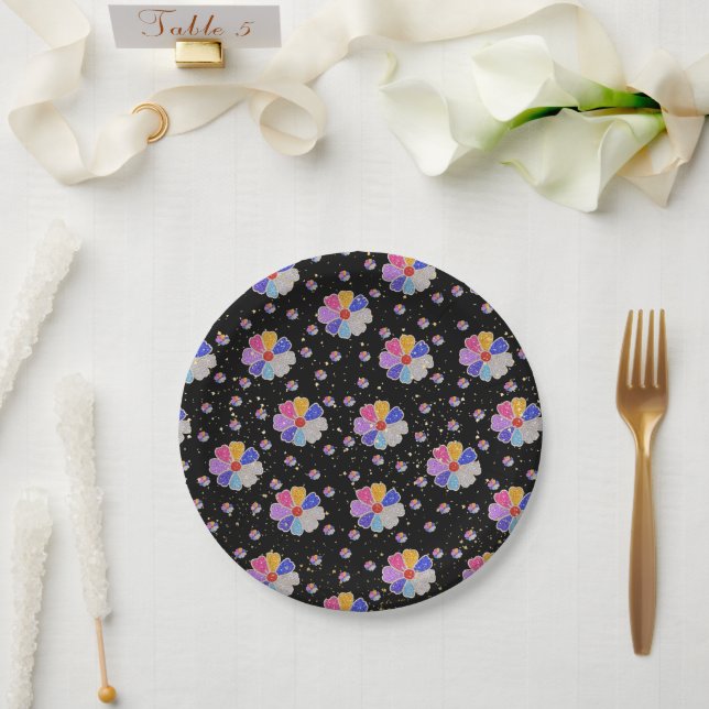 Plato De Papel floral (Boda)