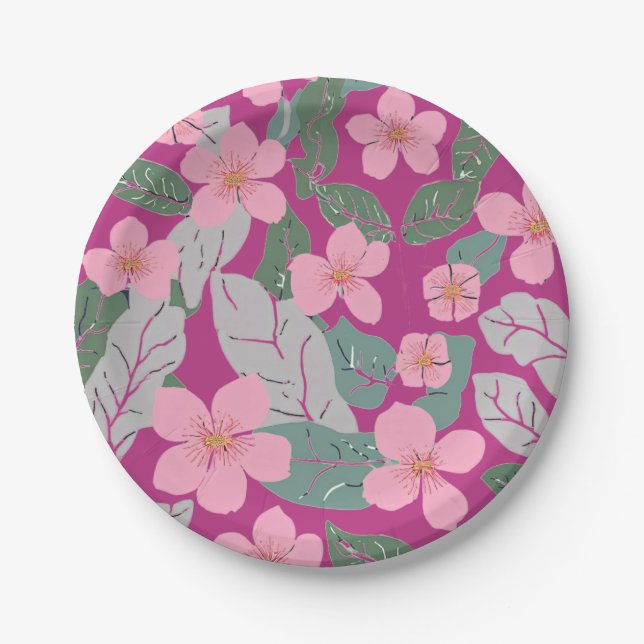 Plato De Papel Floral (Anverso)