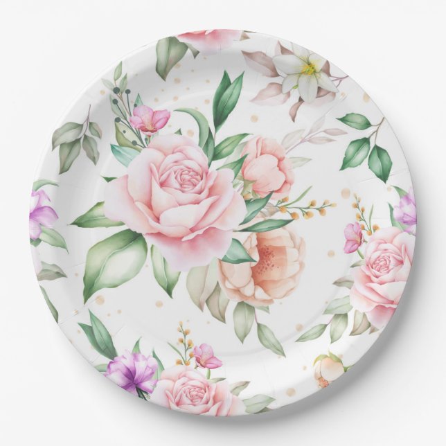 Plato De Papel Floral (Anverso)