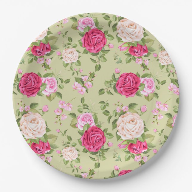 Plato De Papel Floral (Anverso)