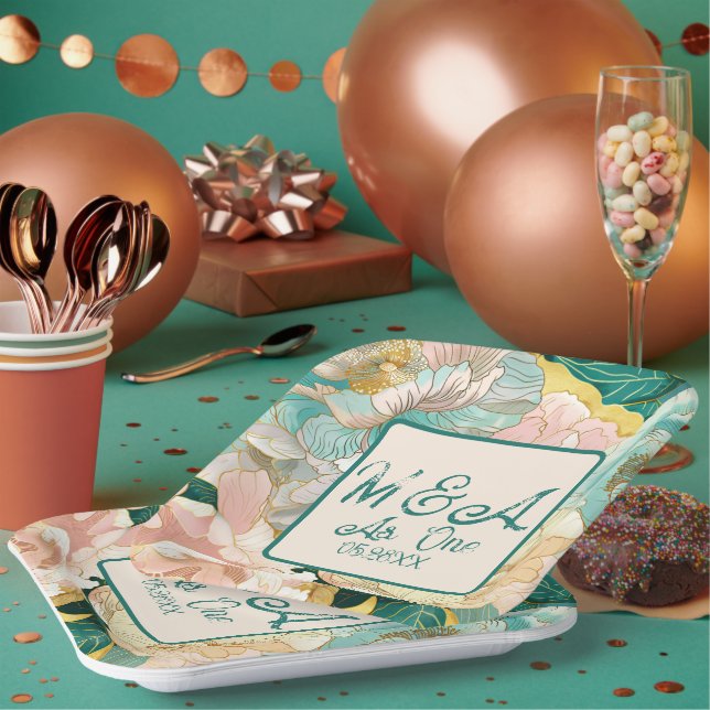 Plato De Papel Floral (Multi)