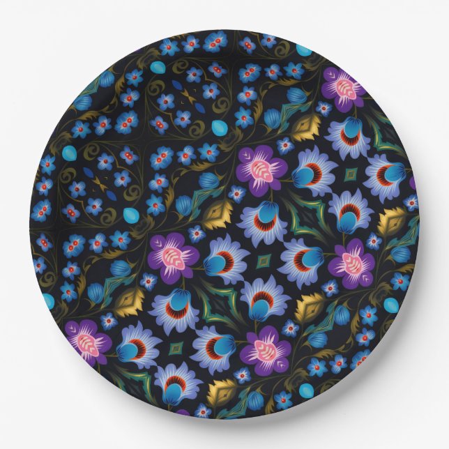 Plato De Papel floral (Anverso)