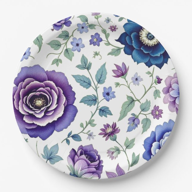 Plato De Papel Floral (Anverso)