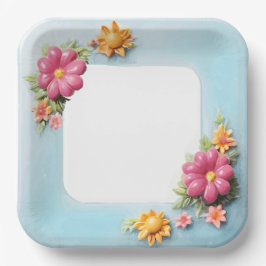 PLATO DE PAPEL FLORAL