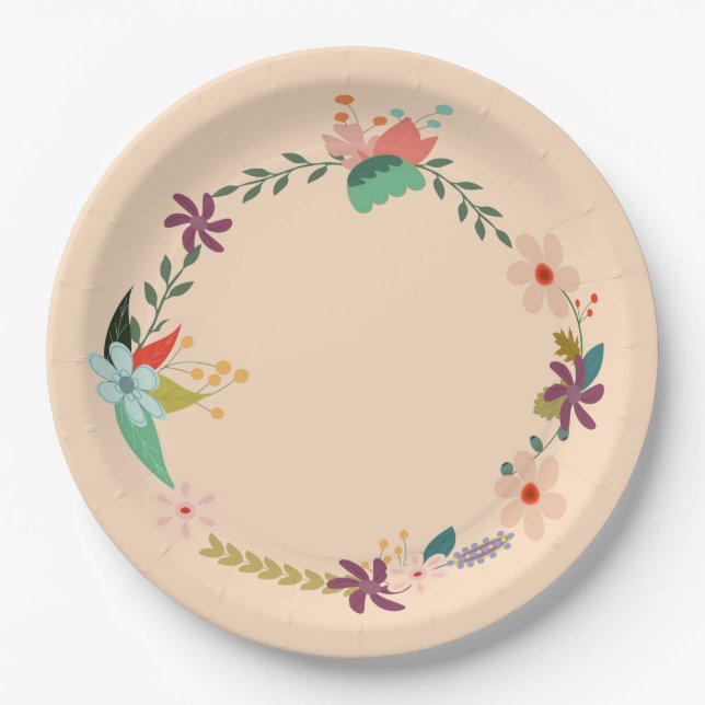 Plato De Papel Floral (Anverso)