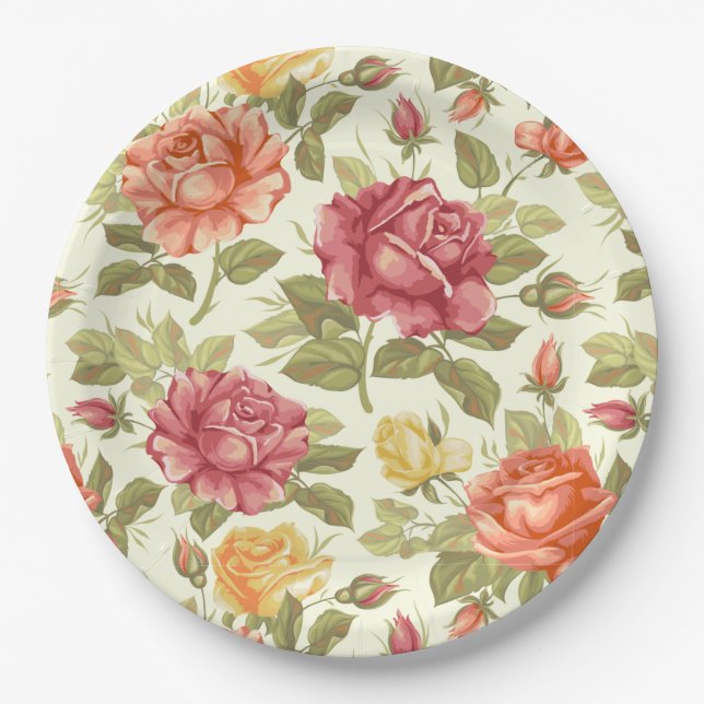 Plato De Papel Floral (Anverso)